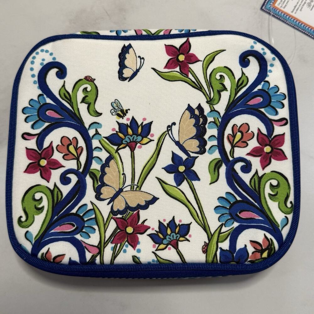 Brighton Butterfly Garden Travel Jewelry Case Two Way Zipper New With Tag - Picture 2 of 12